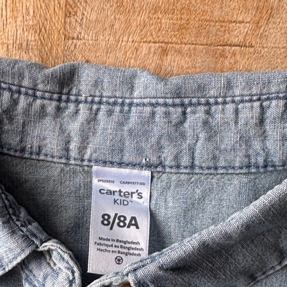 NWOT Carter’s Denim Dress size 8 - Picture 2 of 5